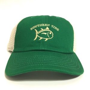 southern tide green skipjack embroidered trucker